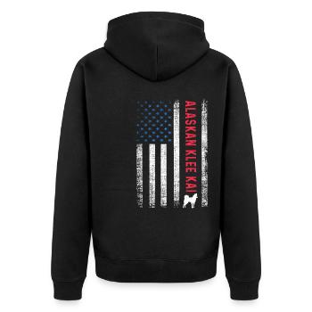 Alaskan Malamute Hund - Unisex Premium Bio Zip Hoodie - Schwarz - Hinten - Nico (187cm)
