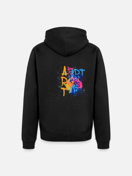 art,kunst,graffiti,malerei,aquarell,bunt,spray, li - Unisex Premium Bio Zip Hoodie - Schwarz