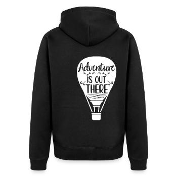 Heißluftballons | Ballonfahrten Sprüche Geschenke - Unisex Premium Bio Zip Hoodie - Schwarz - Hinten - Nico (187cm)