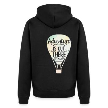 Heißluftballons | Ballonfahrten Sprüche Geschenke - Unisex Premium Bio Zip Hoodie - Schwarz - Hinten - Nico (187cm)