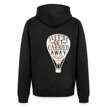 Heißluftballon fahren | Ballonfahrt Geschenkideen - Unisex Premium Bio Zip Hoodie - Schwarz - Hinten - Nico (187cm)