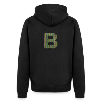 Colorful Heart B Design – Unique & Stylish! - Unisex Premium Organic Zip Hoodie - black - Back - Nico (187cm)