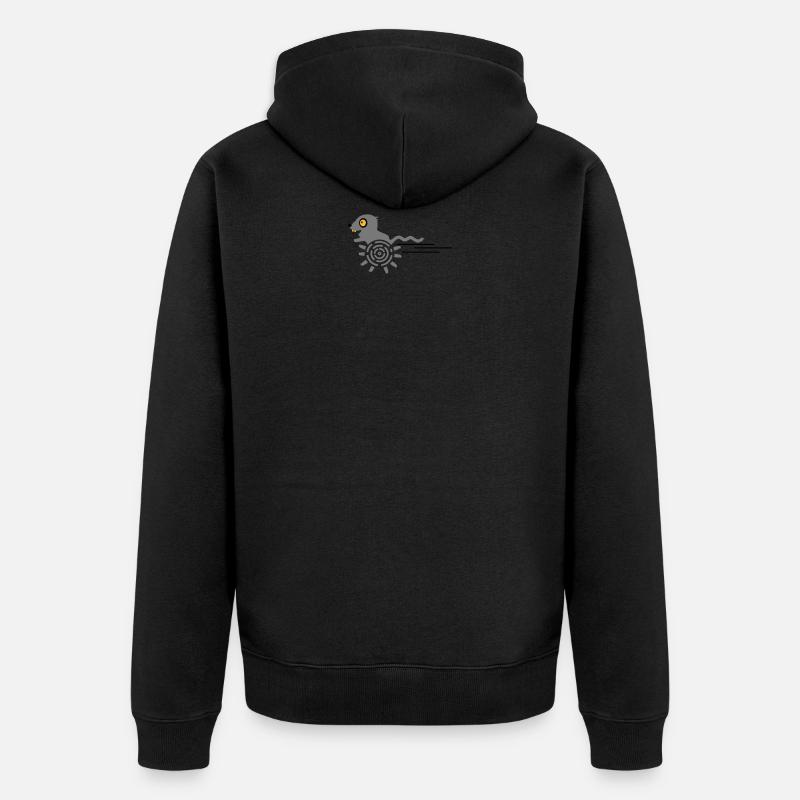 Rennmaus / Running Gerbil (3c) - Unisex Premium Bio Zip Hoodie - Schwarz