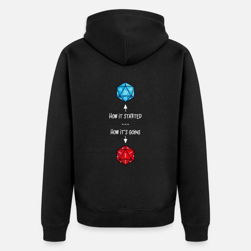 Pech D20 - Unisex Premium Bio Zip Hoodie - Schwarz