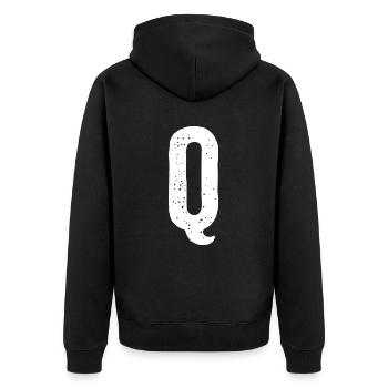 Q-Brief - Unisex Premium Bio Zip Hoodie - Schwarz - Hinten - Nico (187cm)