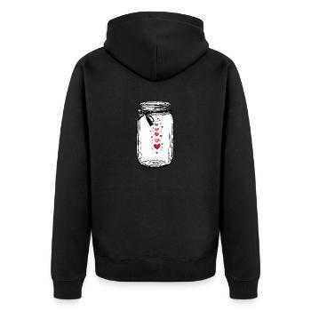 Verre plein de cœurs d’amour Aquarelles - Veste à capuche bio Premium Unisexe - noir - Dos - Nico (187cm)