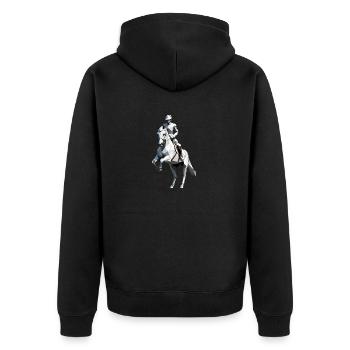 Cavalier Low Poly - Ballet Design - Veste à capuche bio Premium Unisexe - noir - Dos - Nico (187cm)