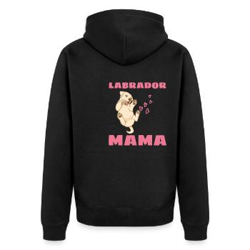 Hunde Labrador Mama Muttertag Geschenk Labrador - Unisex Premium Bio Zip Hoodie - Schwarz - Hinten - Nico (187cm)