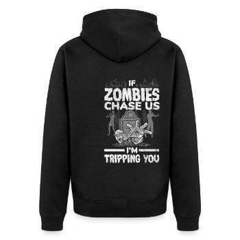 Costume d'amant de zombie pour Halloween drôle - Veste à capuche bio Premium Unisexe - noir - Dos - Nico (187cm)
