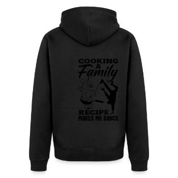 Family Recipe Joy Kitchen - Unisex Premium Organic Zip Hoodie - black - Back - Nico (187cm)