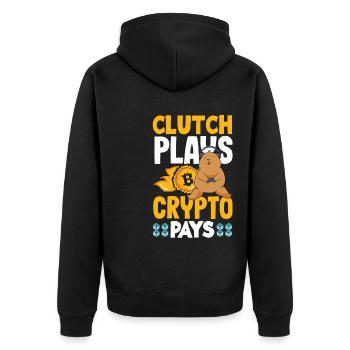 Cryptocurrency Rewards Gaming Blockchain Gamer - Unisex Premium Organic Zip Hoodie - black - Back - Nico (187cm)