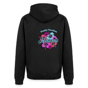Familienurlaub Hawaii - Unisex Premium Bio Zip Hoodie - Schwarz - Hinten - Nico (187cm)