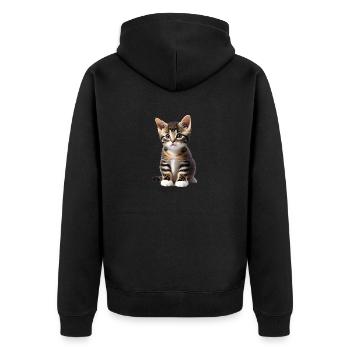 Chat - chaton - Veste à capuche bio Premium Unisexe - noir - Dos - Nico (187cm)
