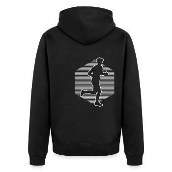 Marathon Running Jogging Marathon Jogging - Unisex Premium Organic Zip Hoodie - black - Back - Nico (187cm)