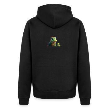 Deux amis dinosaures mignons - Veste à capuche bio Premium Unisexe - noir - Dos - Nico (187cm)