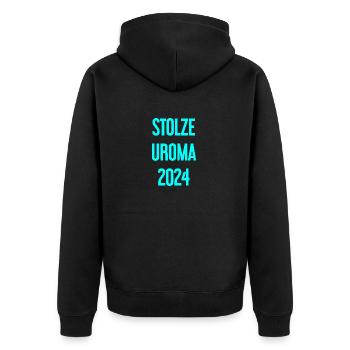 Fière arrière-grand-mère 2024 - Veste à capuche bio Premium Unisexe - noir - Dos - Nico (187cm)