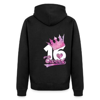 DOUX 16 ANS 16ÈME ANNIVERSAIRE - Veste à capuche bio Premium Unisexe - noir - Dos - Nico (187cm)