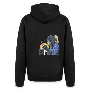 Tenue de soudeur pour soudeurs - Veste à capuche bio Premium Unisexe - noir - Dos - Nico (187cm)