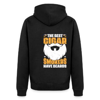 The Best Cigar Smokers Have Beards Funny Cigar - Unisex Premium Bio Zip Hoodie - Schwarz - Hinten - Nico (187cm)