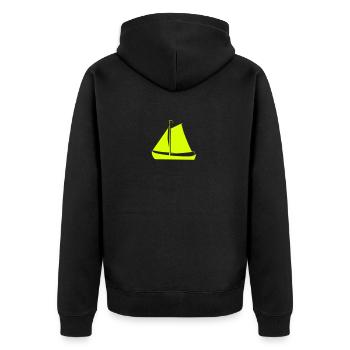 Segelschiff - Unisex Premium Bio Zip Hoodie - Schwarz - Hinten - Nico (187cm)