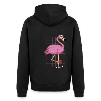 Tischtennis Outfit Damen Katze - Unisex Premium Bio Zip Hoodie - Schwarz - Hinten - Nico (187cm)