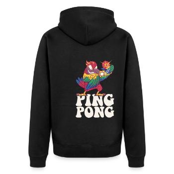 Ping Pong Perroquet Tenue Tennis de Table Oiseau - Veste à capuche bio Premium Unisexe - noir - Dos - Nico (187cm)