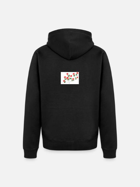 Rosen - Unisex Premium Bio Zip Hoodie - Schwarz