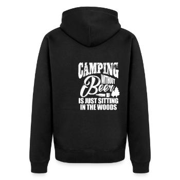 Camper sans bière, c’est juste s’asseoir dans les bois - Veste à capuche bio Premium Unisexe - noir - Dos - Nico (187cm)