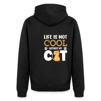 Chats Drôle Propriétaire Amants Vie sans Chat - Veste à capuche bio Premium Unisexe - noir - Dos - Nico (187cm)