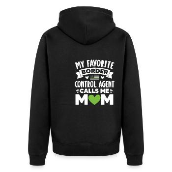 Mon agent de contrôle des frontières préféré m’appelle maman - Veste à capuche bio Premium Unisexe - noir - Dos - Nico (187cm)