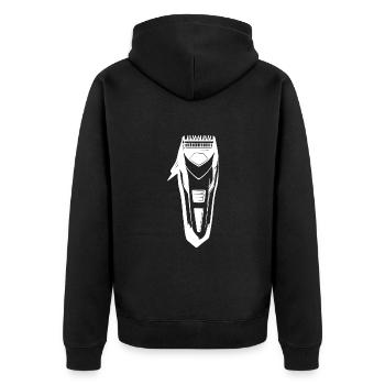 Haarschneidemaschine Friseur - Unisex Premium Bio Zip Hoodie - Schwarz - Hinten - Nico (187cm)