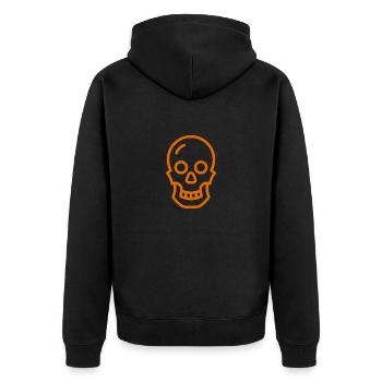 Schädel - Unisex Premium Bio Zip Hoodie - Schwarz - Hinten - Nico (187cm)