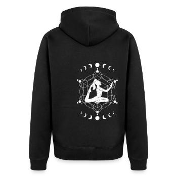 Bouddhisme Zen Méditation Yogi Cadeau Yoga - Veste à capuche bio Premium Unisexe - noir - Dos - Nico (187cm)