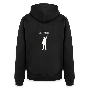 Salut patron ! démission ou départ en retraite - Veste à capuche bio Premium Unisexe - noir - Dos - Nico (187cm)