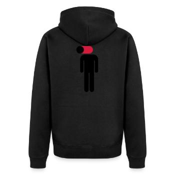 Handy an, Gehirn aus - Unisex Premium Bio Zip Hoodie - Schwarz - Hinten - Nico (187cm)