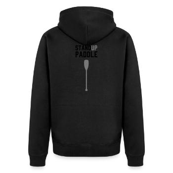 SUP Stand Up Paddle - Unisex Premium Bio Zip Hoodie - Schwarz - Hinten - Nico (187cm)