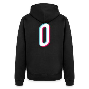 O - lettre O - Veste à capuche bio Premium Unisexe - noir - Dos - Nico (187cm)