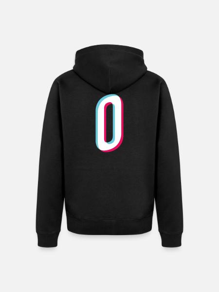 O - letter O - Unisex Premium Organic Zip Hoodie - black