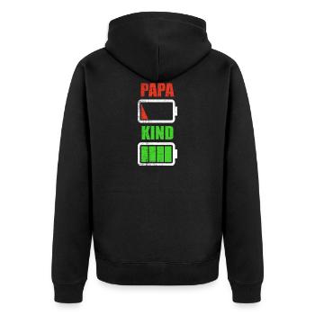 Papa père fils enfant fille cadeau de naissance - Veste à capuche bio Premium Unisexe - noir - Dos - Nico (187cm)