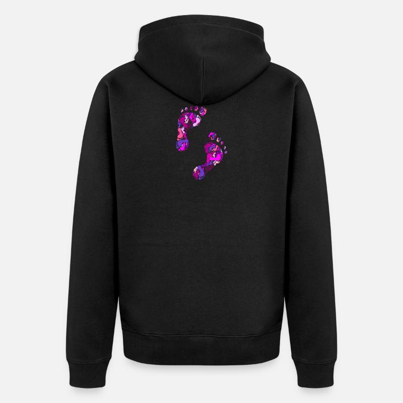 Fußabdrücke - Unisex Premium Bio Zip Hoodie - Schwarz
