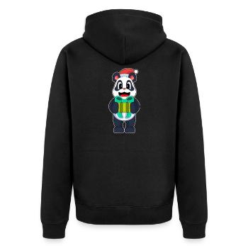 Chapeau de père Noël Panda - Veste à capuche bio Premium Unisexe - noir - Dos - Nico (187cm)