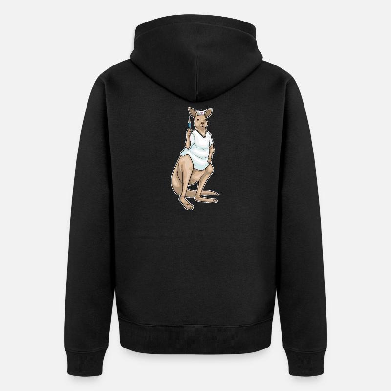 Seringue d’infirmière kangourou - Veste à capuche bio Premium Unisexe - noir