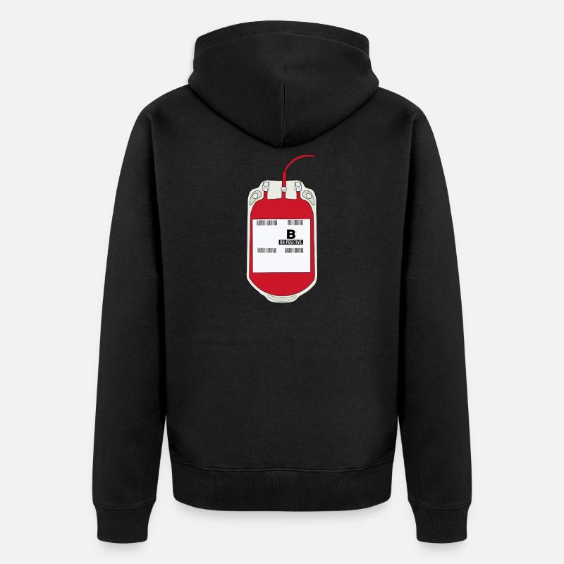 B Positiver Blutbeutel - Unisex Premium Bio Zip Hoodie - Schwarz