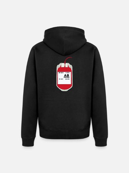 AB Negativer Blutbeutel - Unisex Premium Bio Zip Hoodie - Schwarz