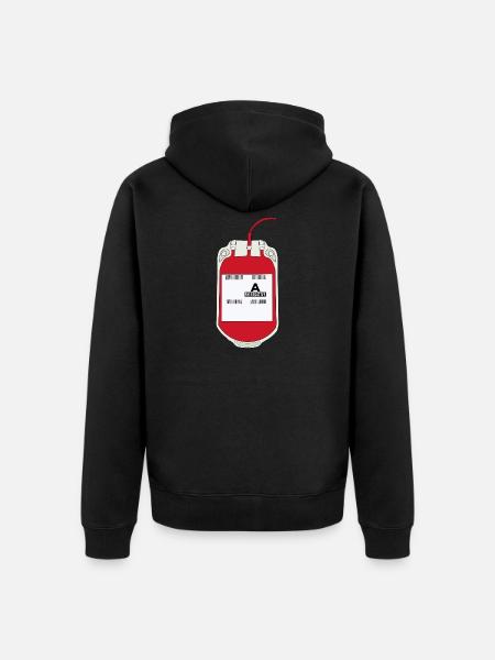 A Negative Blood Bag - Unisex Premium Organic Zip Hoodie - black
