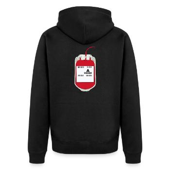 Une poche de sang positive - Veste à capuche bio Premium Unisexe - noir - Dos - Nico (187cm)