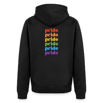 Pride - Unisex Premium Bio Zip Hoodie - Schwarz - Hinten - Nico (187cm)
