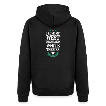 West Highland White Terrier - Unisex Premium Organic Zip Hoodie - black - Back - Nico (187cm)
