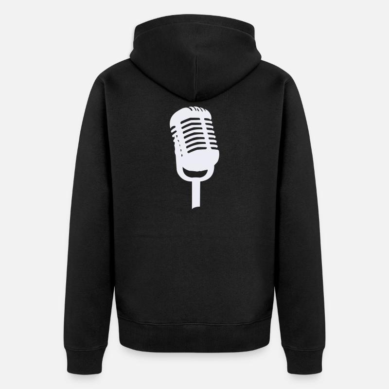 Microphone - Veste à capuche bio Premium Unisexe - noir