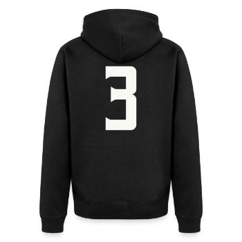 3 - Unisex Premium Bio Zip Hoodie - Schwarz - Hinten - Nico (187cm)